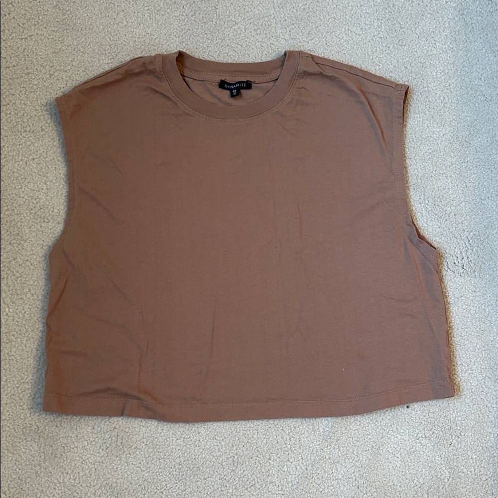 Dynamite Tan Sleeveless Muscle Tee